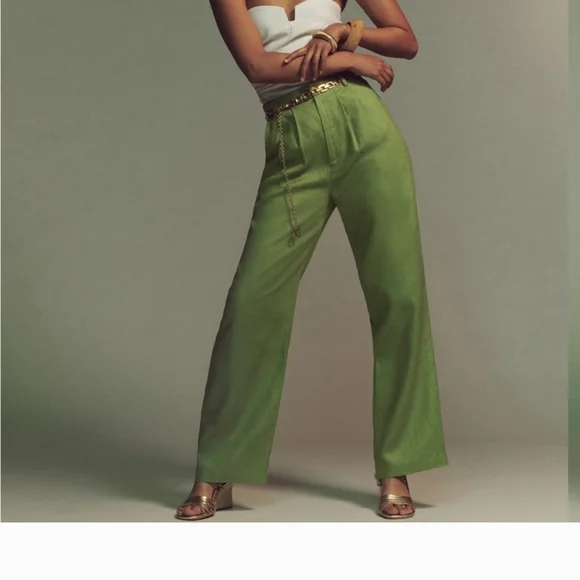 Reformation Lime Wide Leg Pants & Crop Top Set - Picture 6 of 6